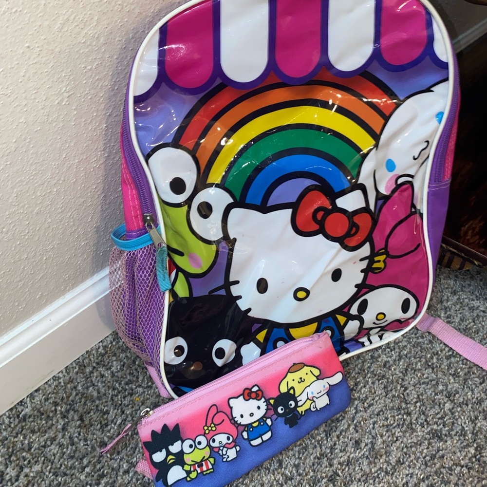 big sanrio backpack. comes with matching coin bag